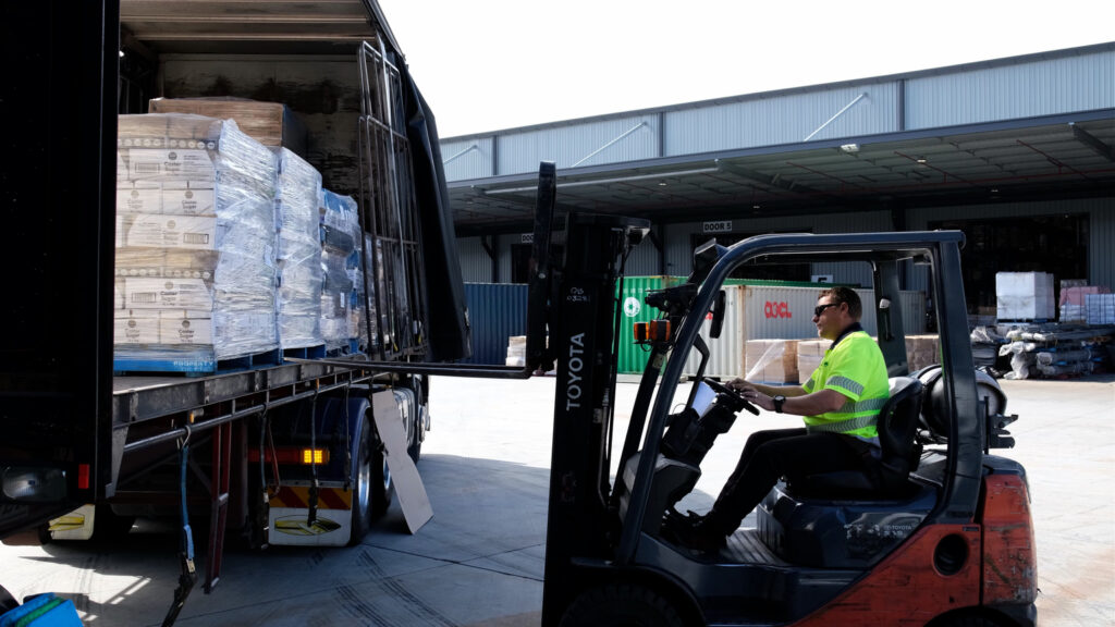 logistics truck loading